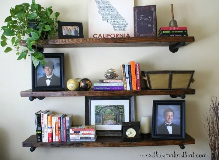 restoration hardware inspired rustic shelves