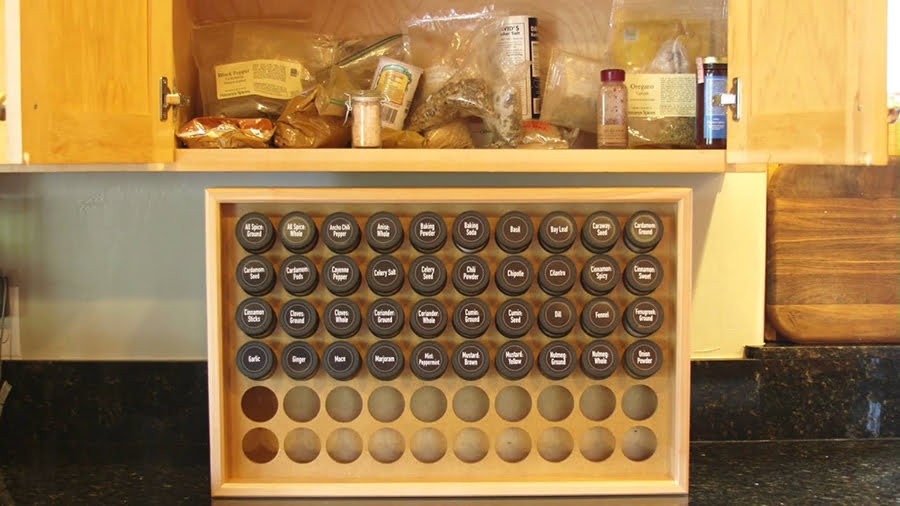 Rustic Kitchen Counter Spice Rack