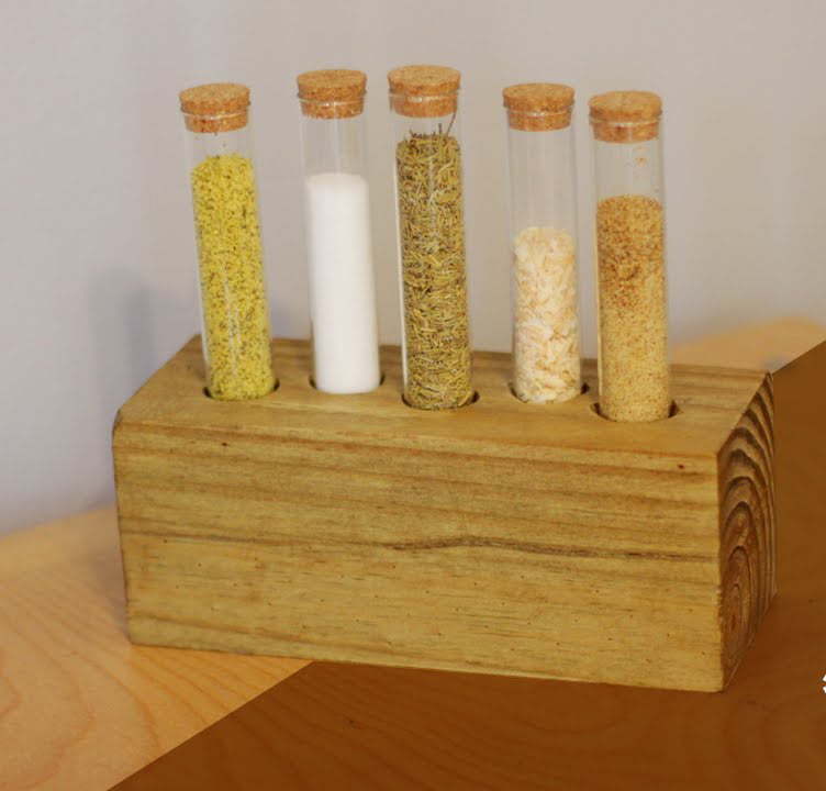 Rustic Test Tube Spice Rack