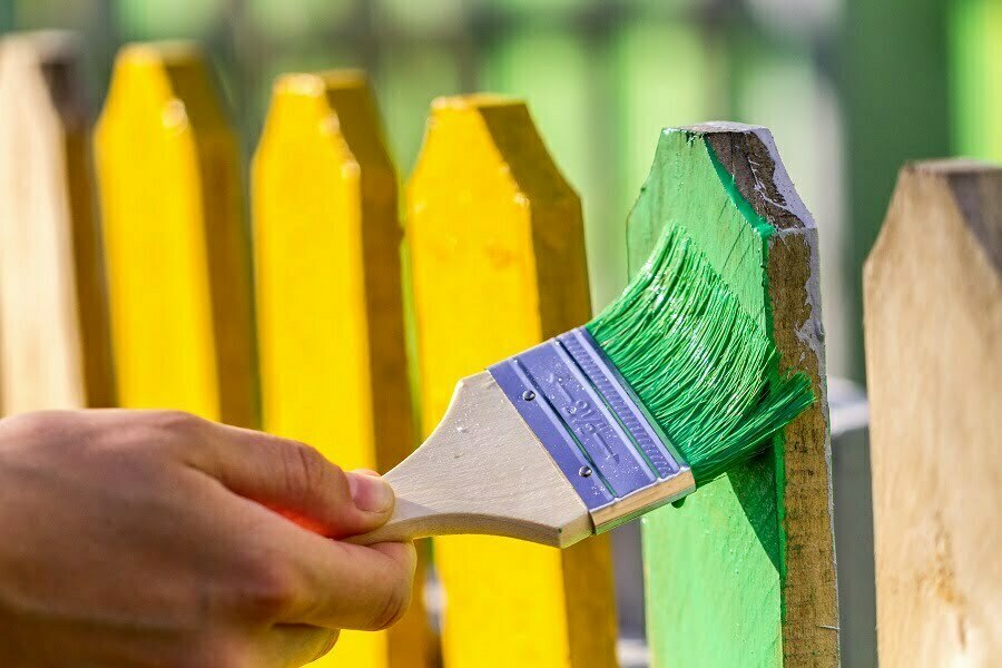 painting a fence