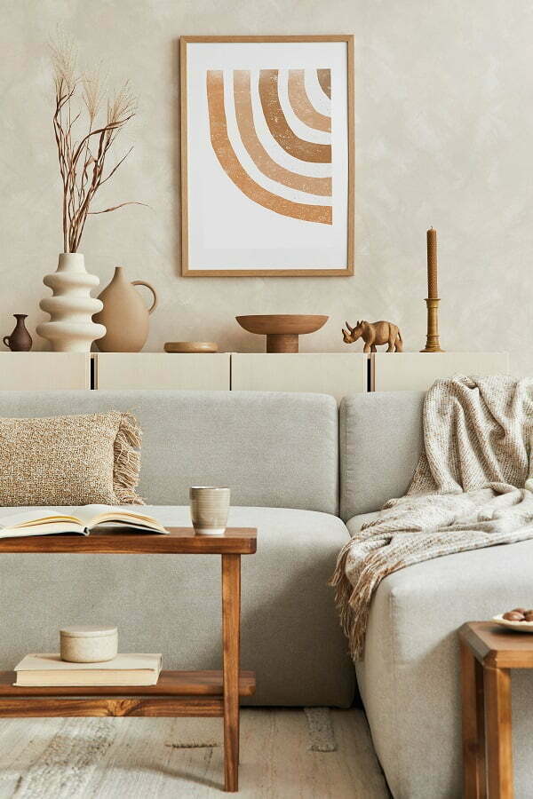 living room decor with art