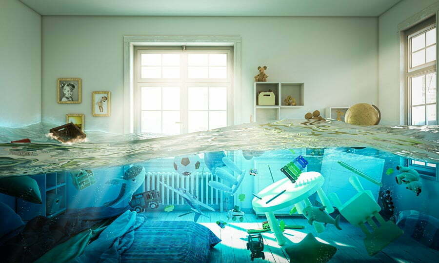 flooded home