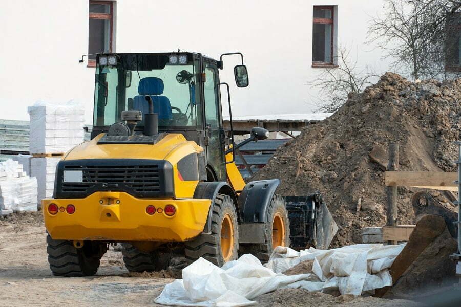 skid steer in a construction site