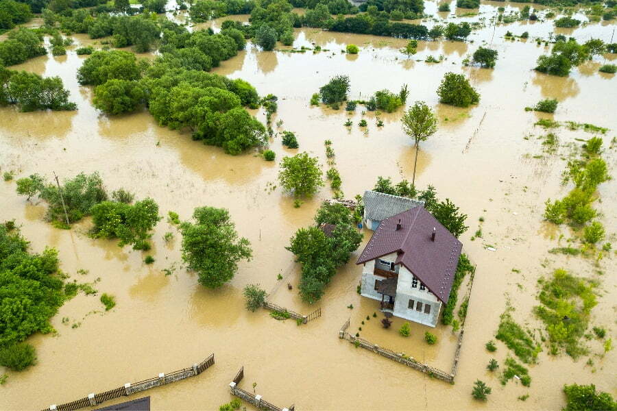 flooded house