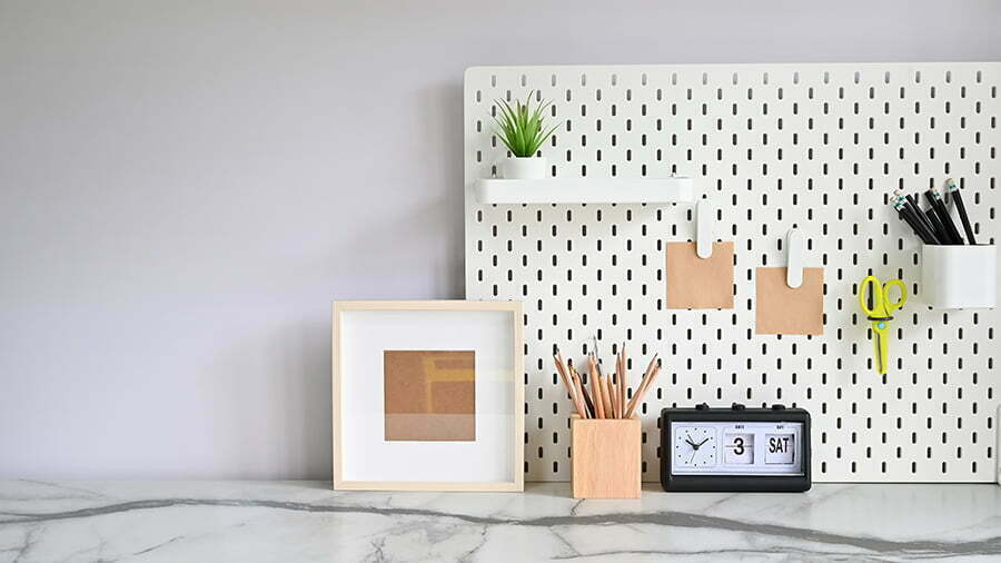 Pegboards at home desk