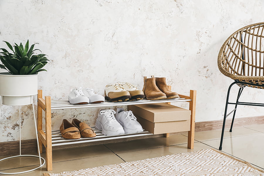 Shoe Storage Bench in entryway