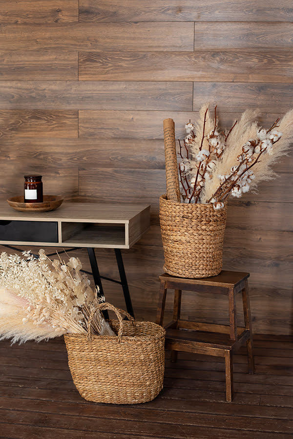 Woven Baskets in entryway