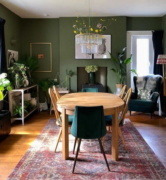 Vibrant And Biophilic Eclectic Dining Room In A Victorian Period Home biophilic decor