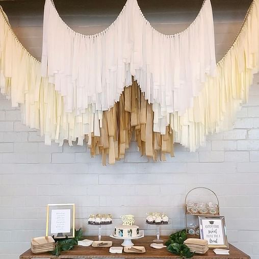 Sustainable And Colorful: Streamer Installations For Statement Backdrops decor with streamers