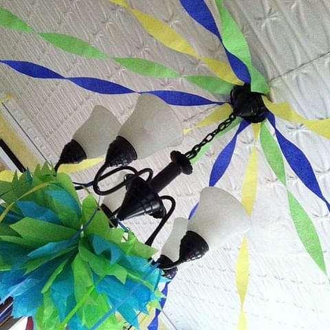 Detail-Oriented And Festive: A Tissue Paper Streamer Ceiling Decoration Idea decor with streamers
