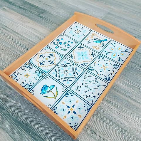 Exquisite And Ornate Hand-Painted Decorating Tray decor with trays