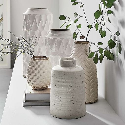 modern decor with vases