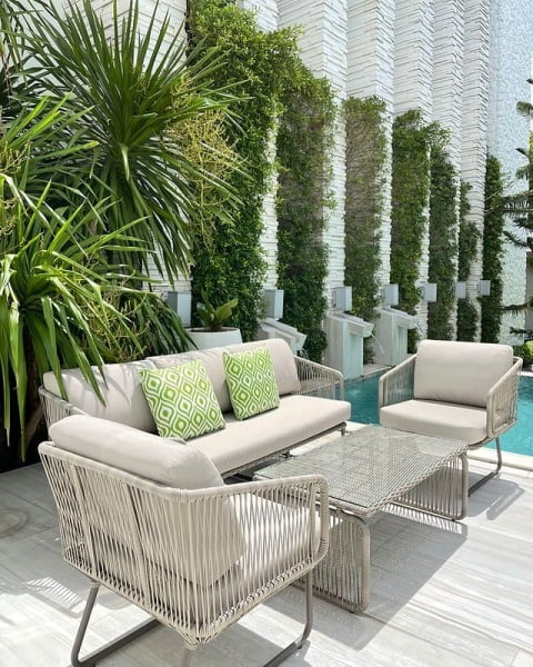 Lush And Weather-Resistant Ivy Outdoor Sofa Design ivy decor