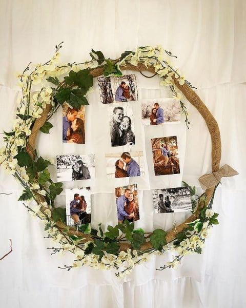 Rustic-Elegant DIY Ivy And Burlap Bridal Shower Decoration Idea With Hula-Hoop ivy decor