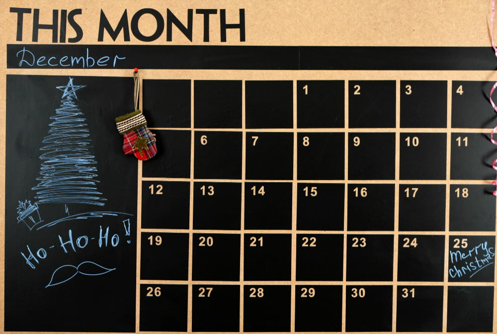 chalkboard wall calendar