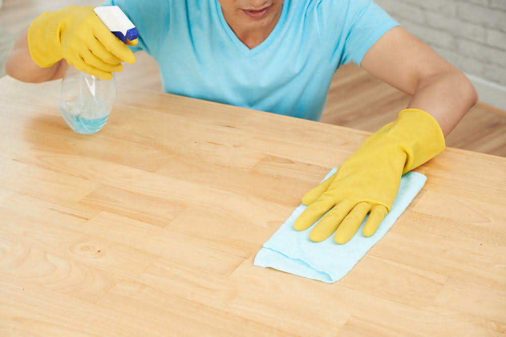 cleaning the door for chalkboard