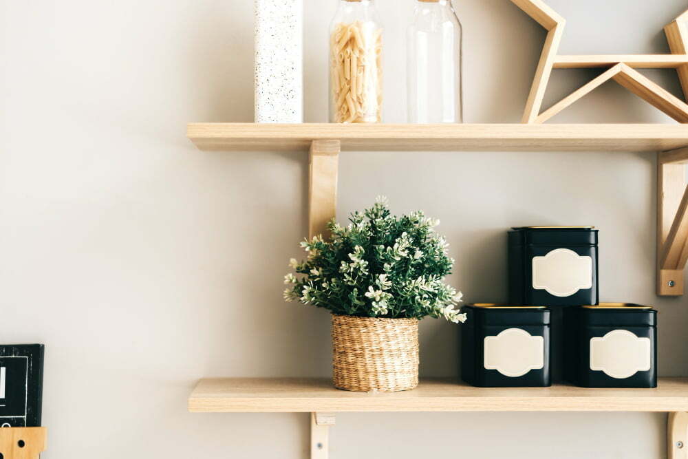 kitchen floating shelves