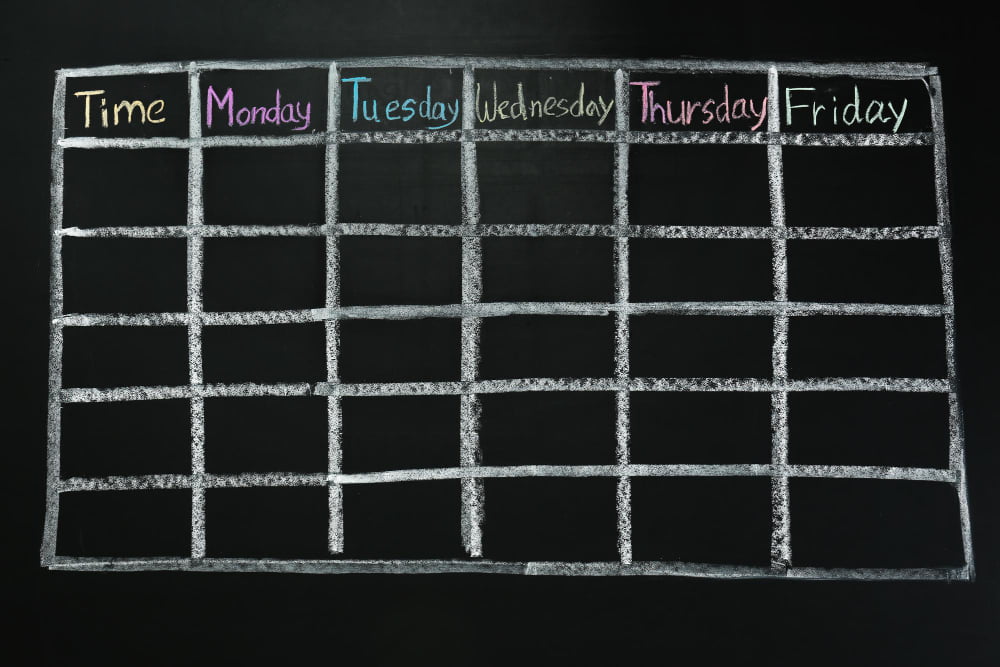 weekly schedule