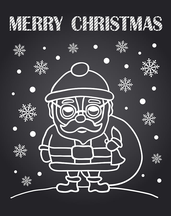 chalkboard santa