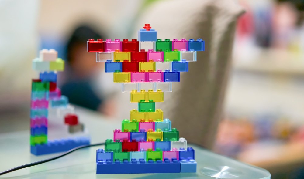 coffee table with legos