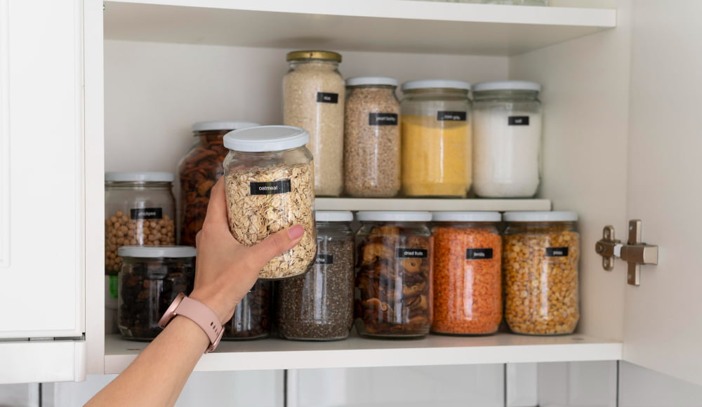 custom made spice rack with labels