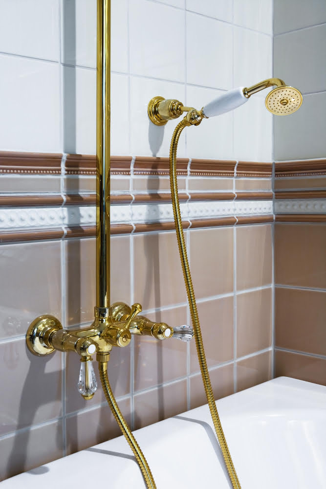 gold-plated fixtures bathroom
