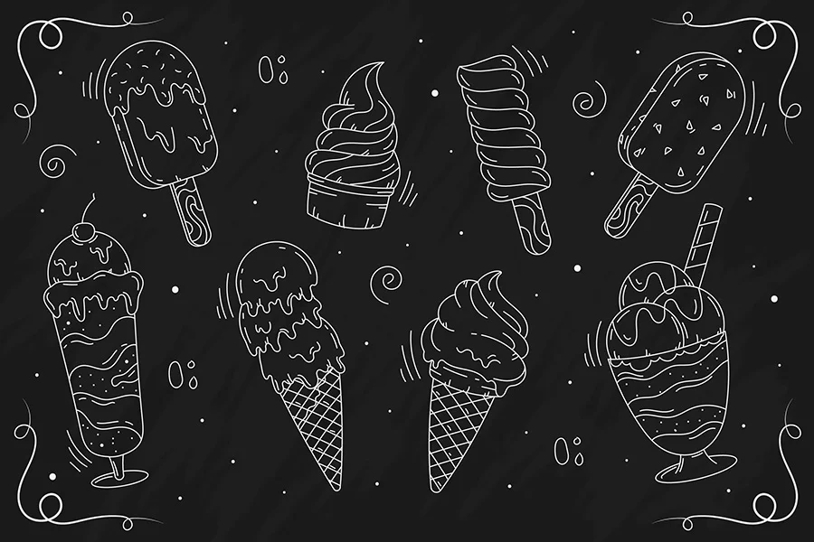 ice cream cone chalkboard