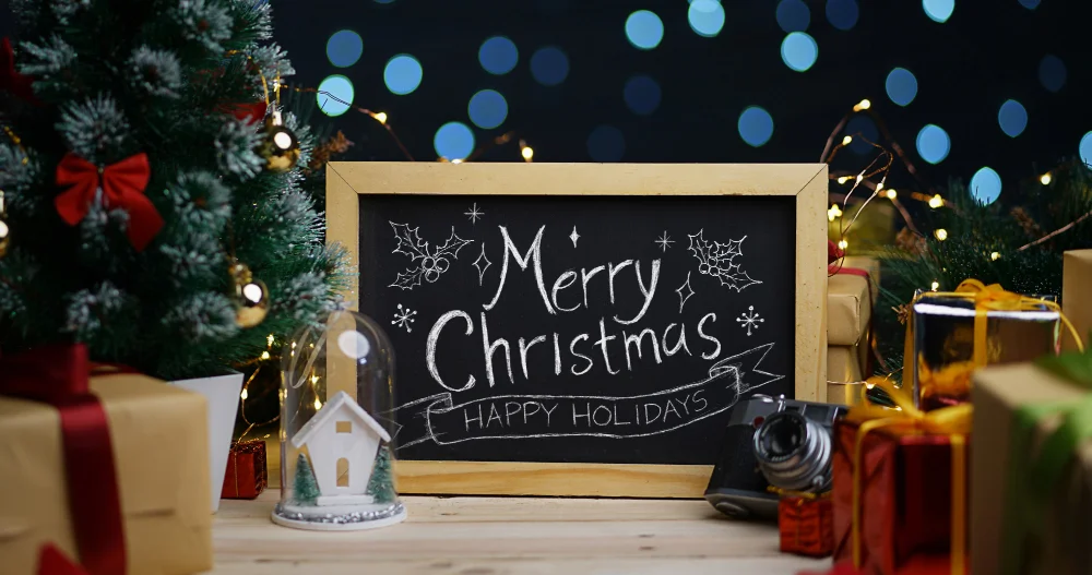 merry christmas chalkboard