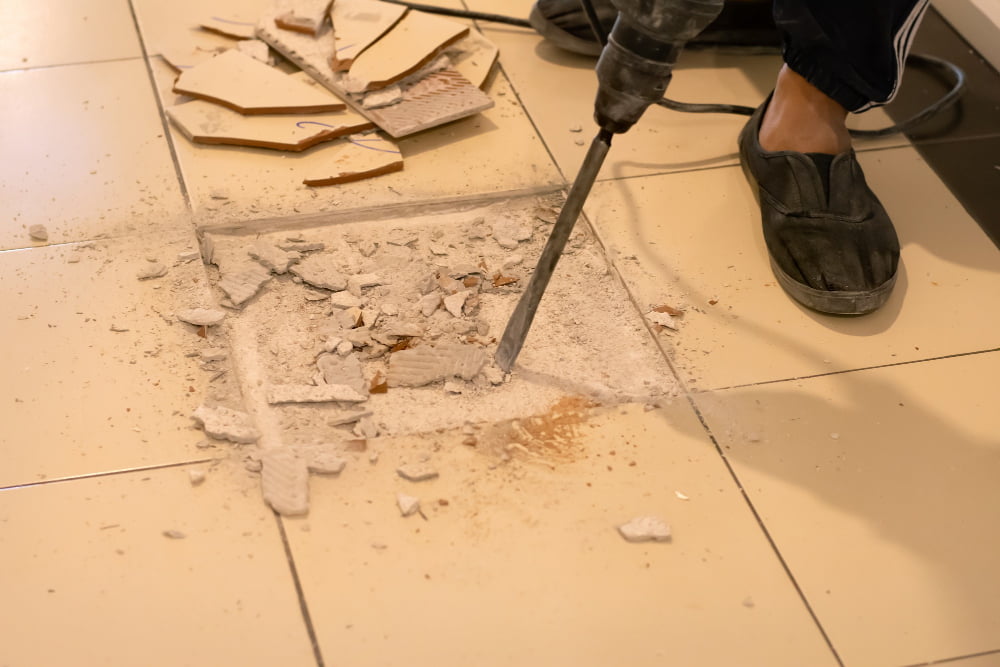 removing floor tile