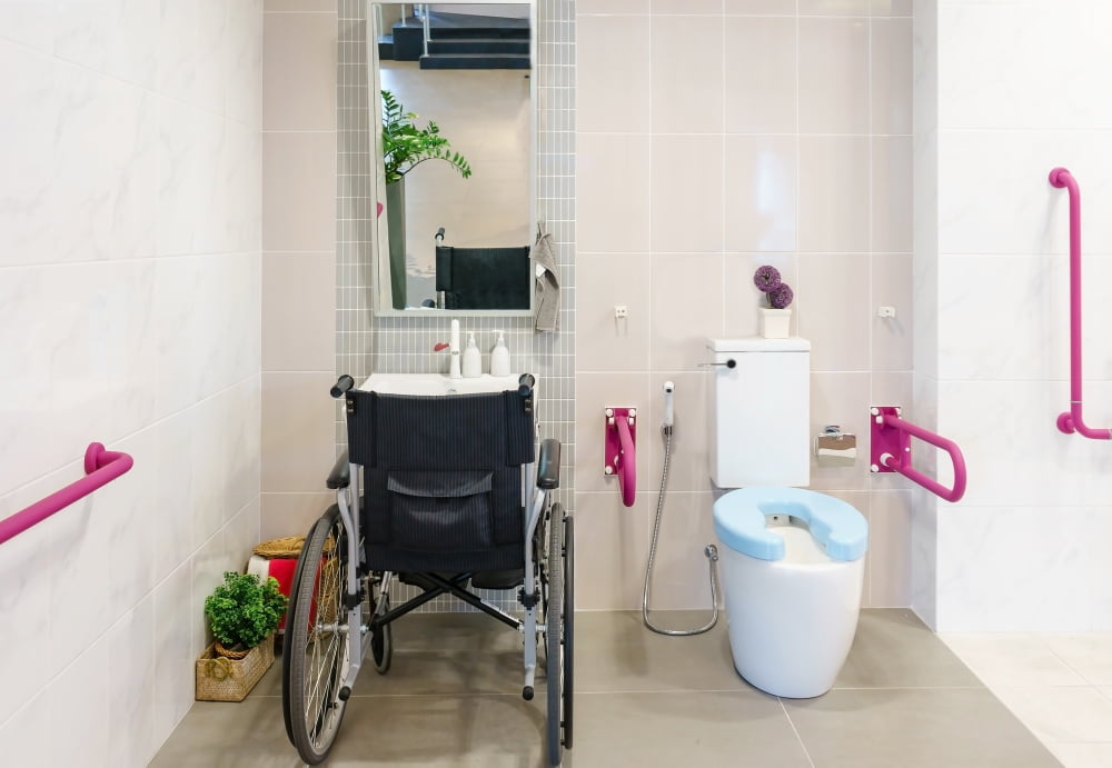 wheelchair in bathroom