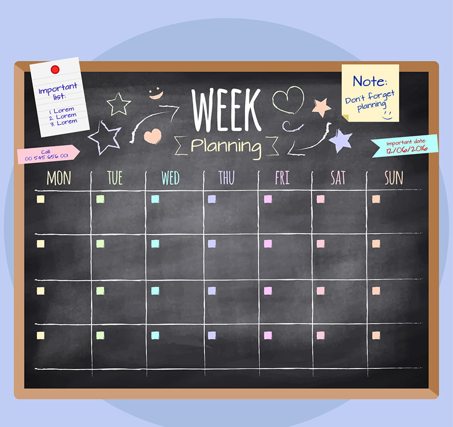 Chalkboard Events Calendar