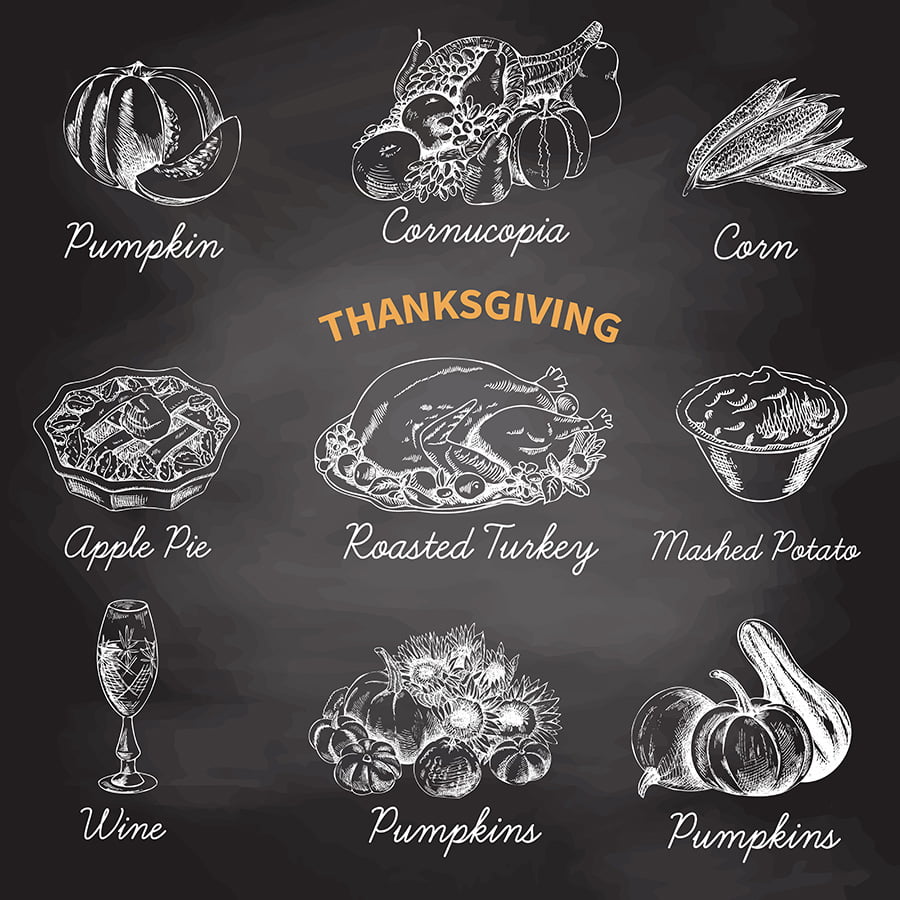 Chalkboard thanksgiving menu