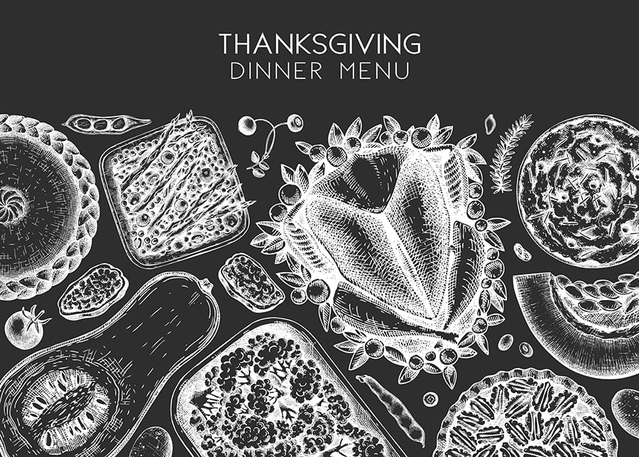 Chalkboard thanksgiving menu