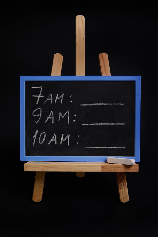 Schedule chalkboard