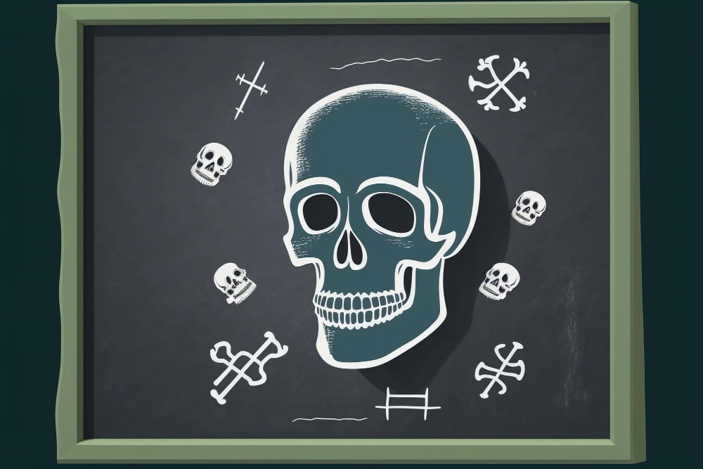 Skulls chalkboard
