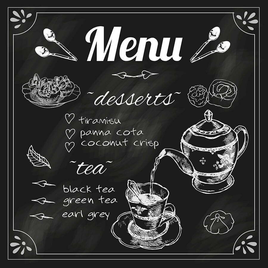 chalk Dessert Menu