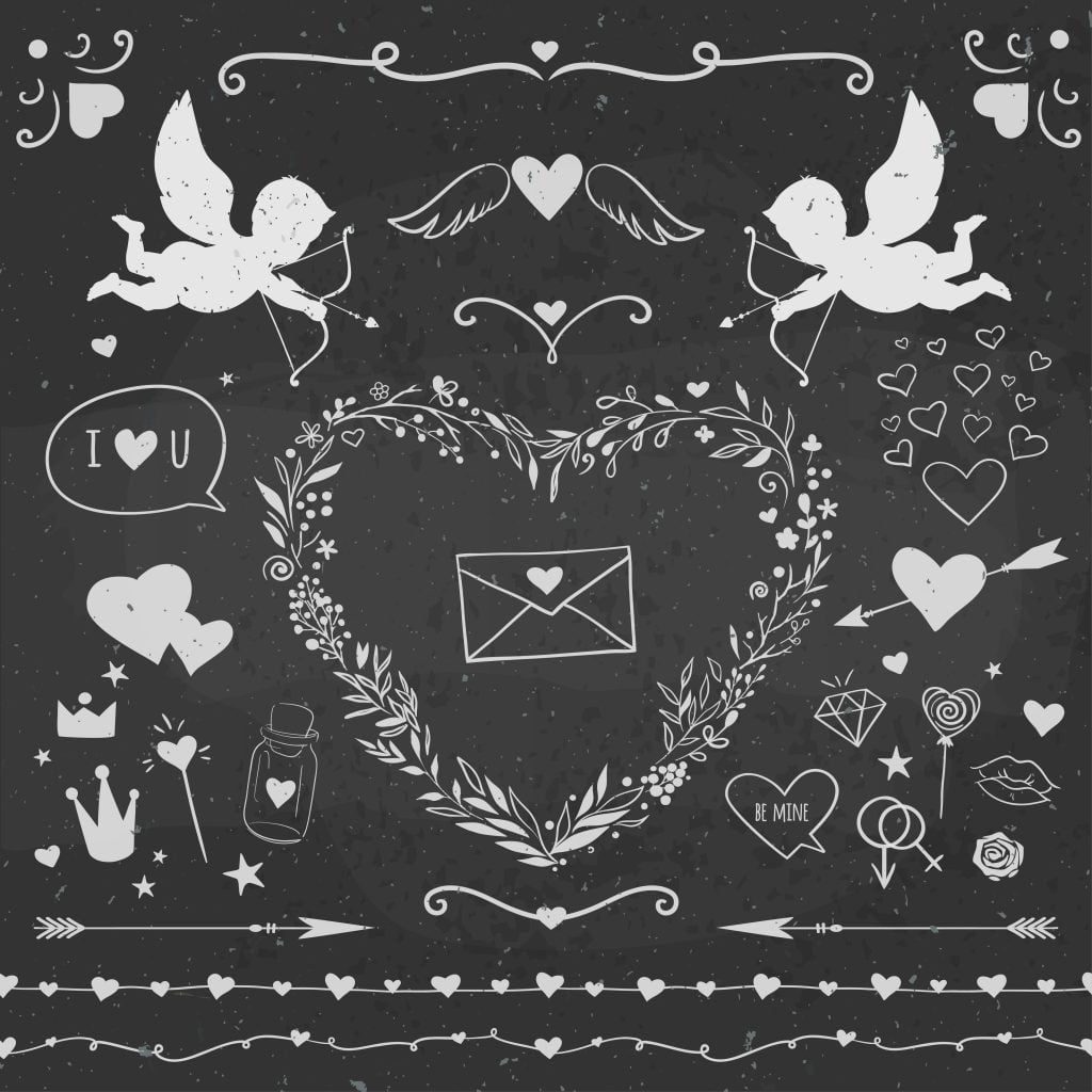 chalkboard Cupid's Arrows