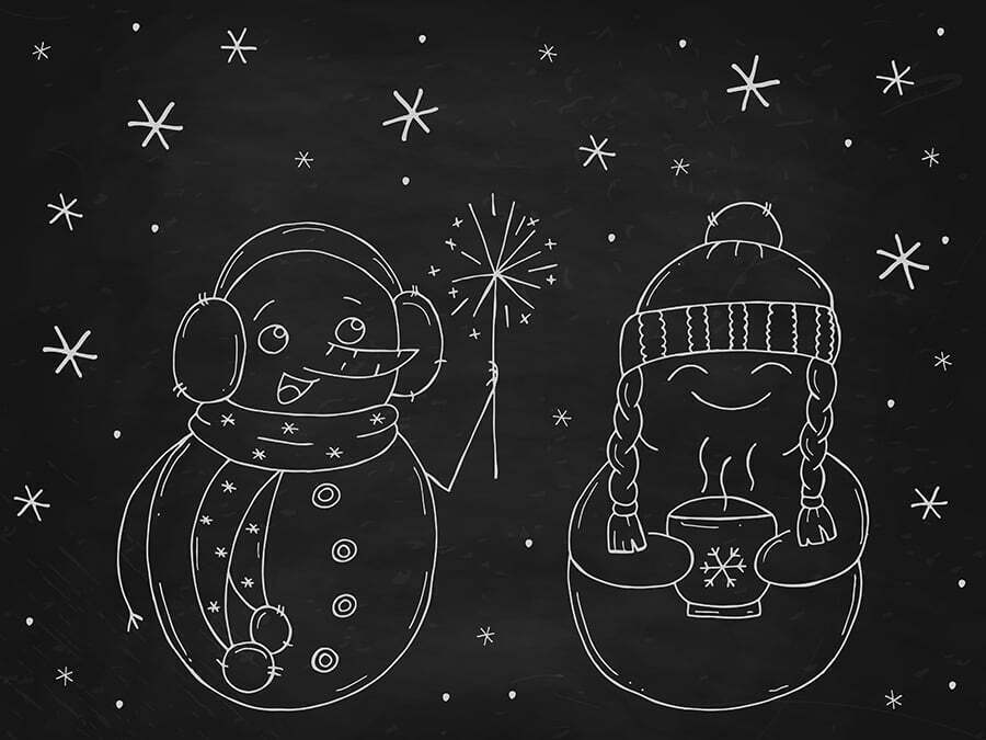 chalkboard Snowmen Figures