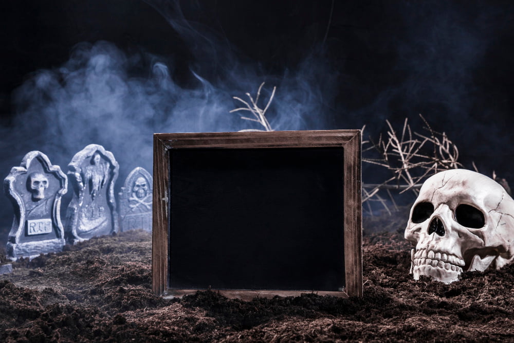 chalkboard Spooky Graveyard