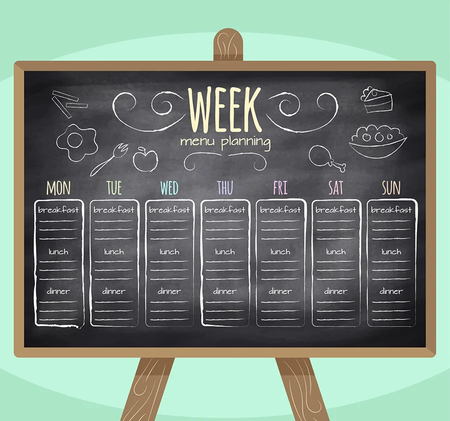 chalkboard Weekly Meal Planning