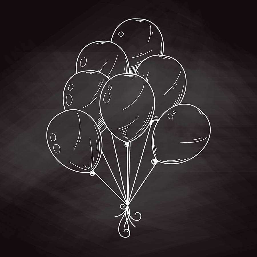 chalkboard balloon drawing