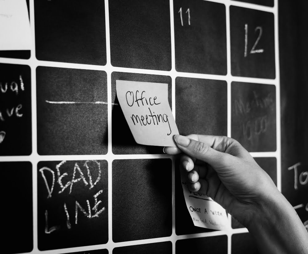 chalkboard calendar Deadlines