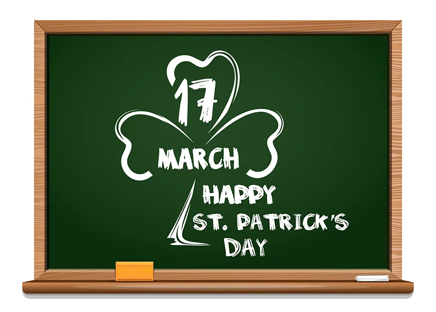 chalkboard green with shamrock