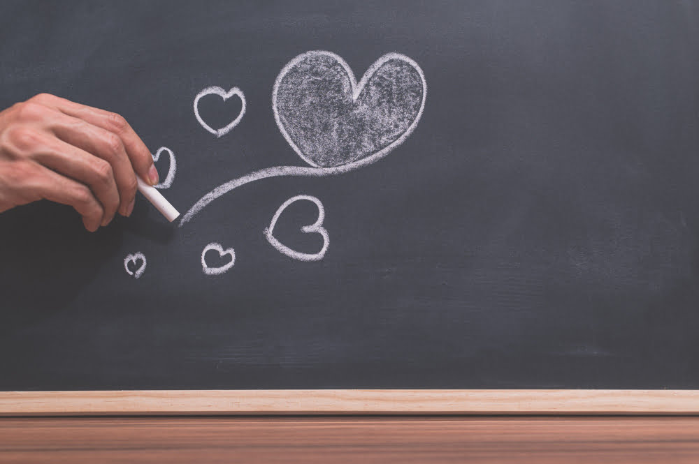 chalkboard hearts