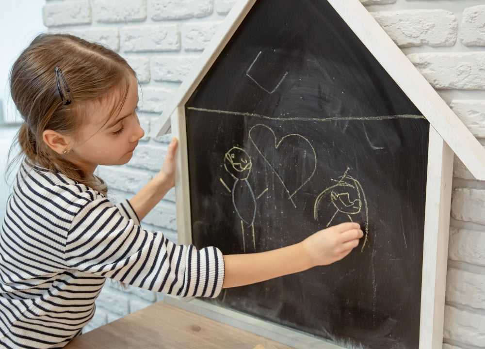 chalkboard kids doodle