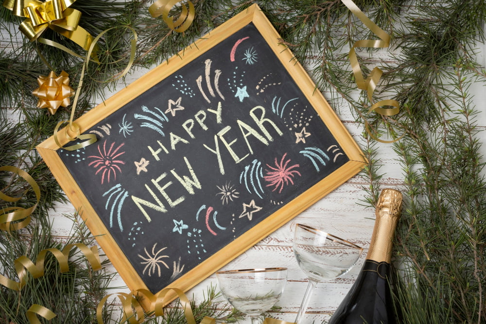 chalkboard new year countdown