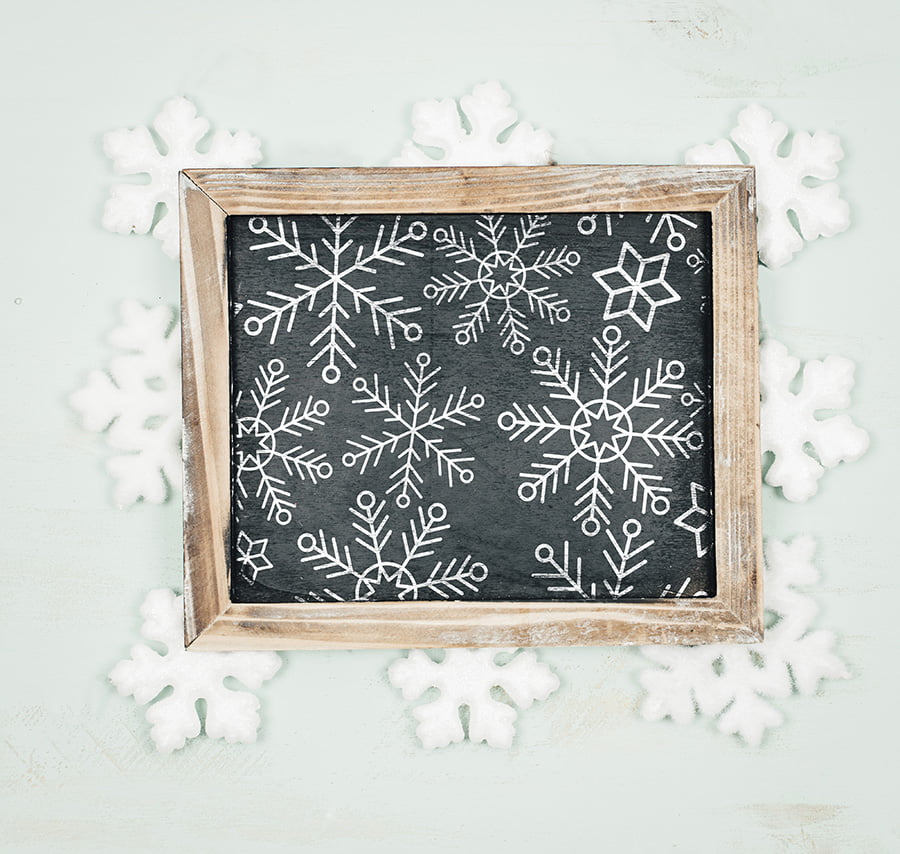 chalkboard snowflakes