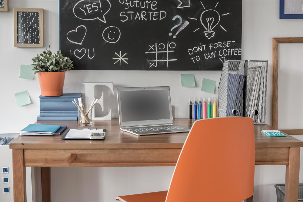 chalkboard study space