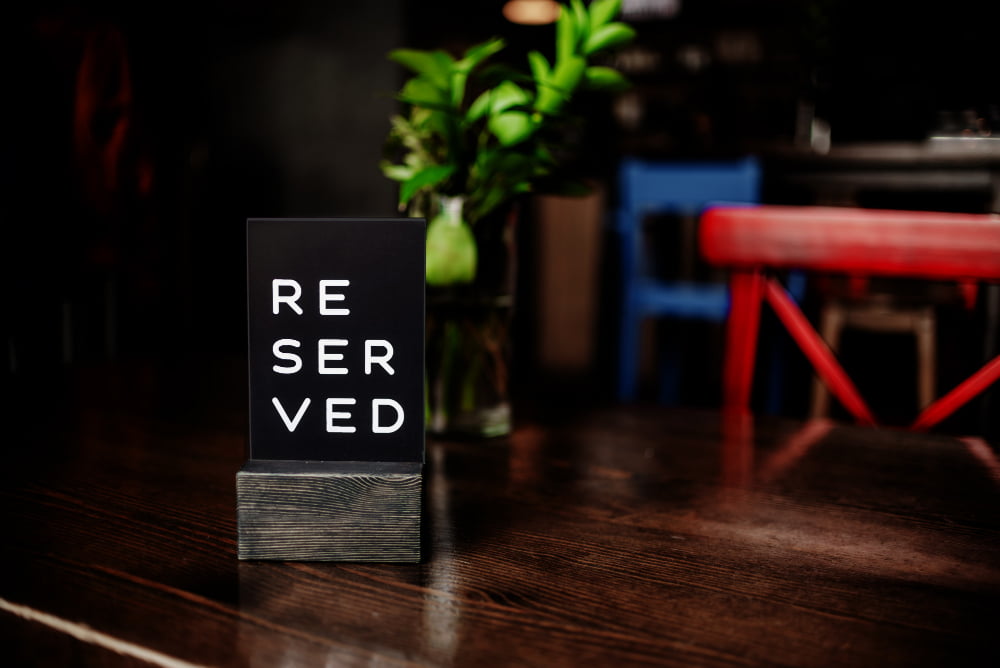 chalkboard table Reserved Signs