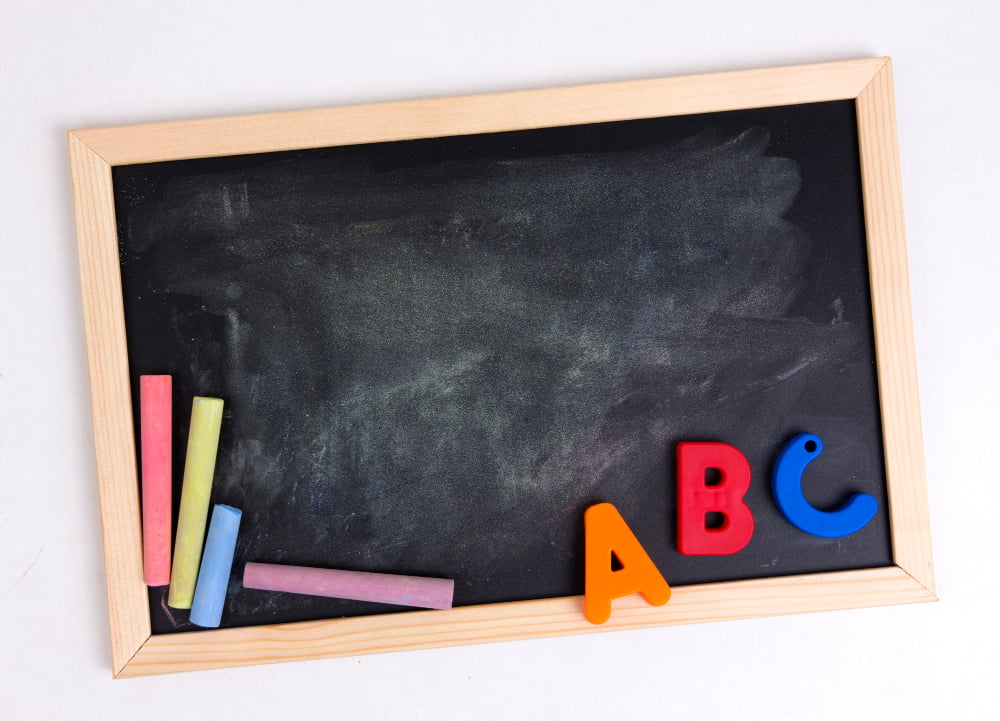 chalkboard wall alphabet